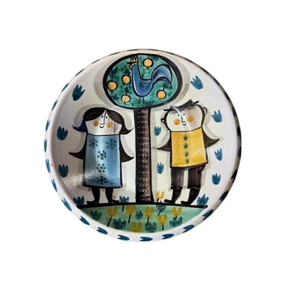 Luzerner Keramik Switzerland Hand painted Couple Plate 10"